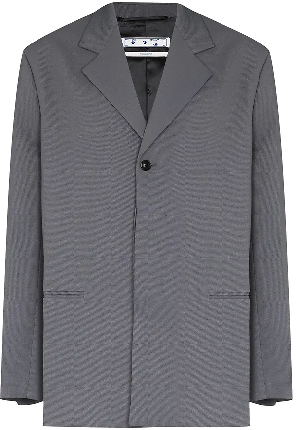 Off-White enkelknäppt blazer - Grå