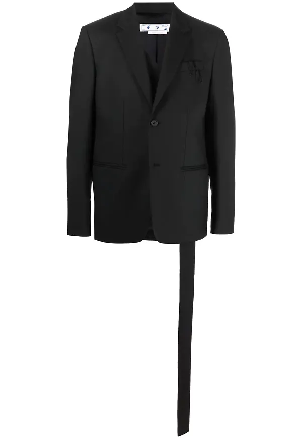 Off-White enkelknäppt blazer - Svart