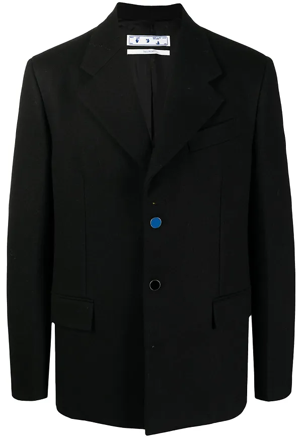 Off-White enkelknäppt blazer - Svart