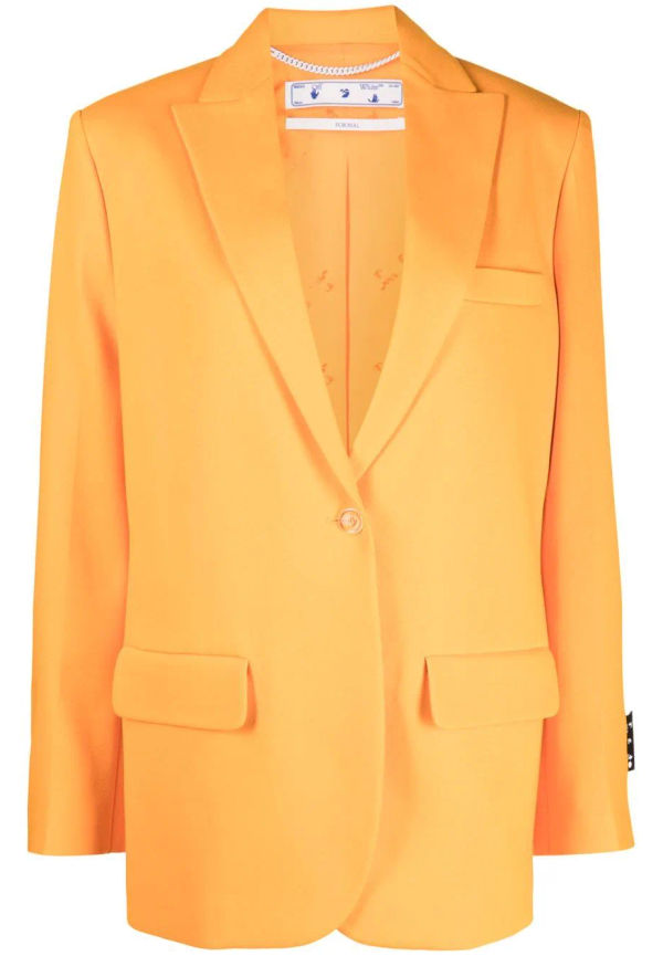 Off-White enkelknäppt finblazer - Orange