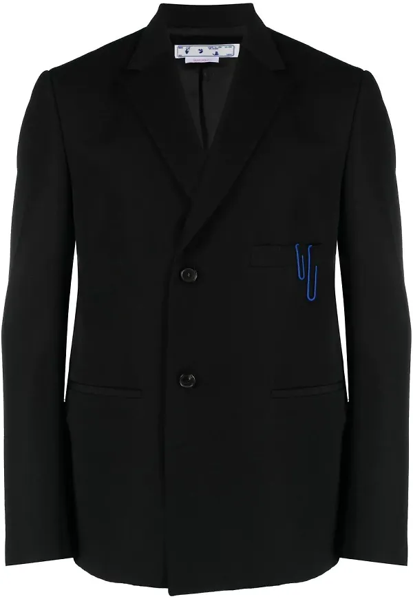 Off-White enkelknäppt finblazer - Svart