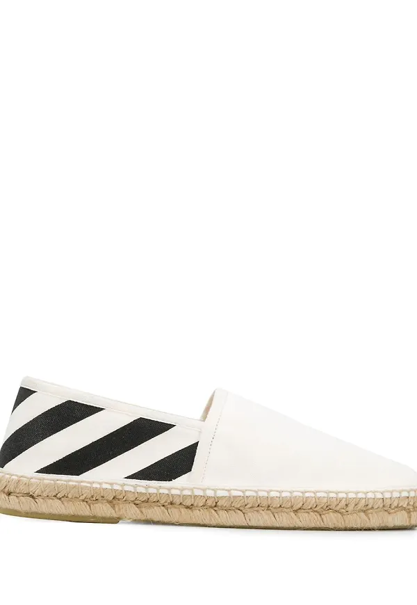 Off-White espadriller med diagonala ränder - Vit