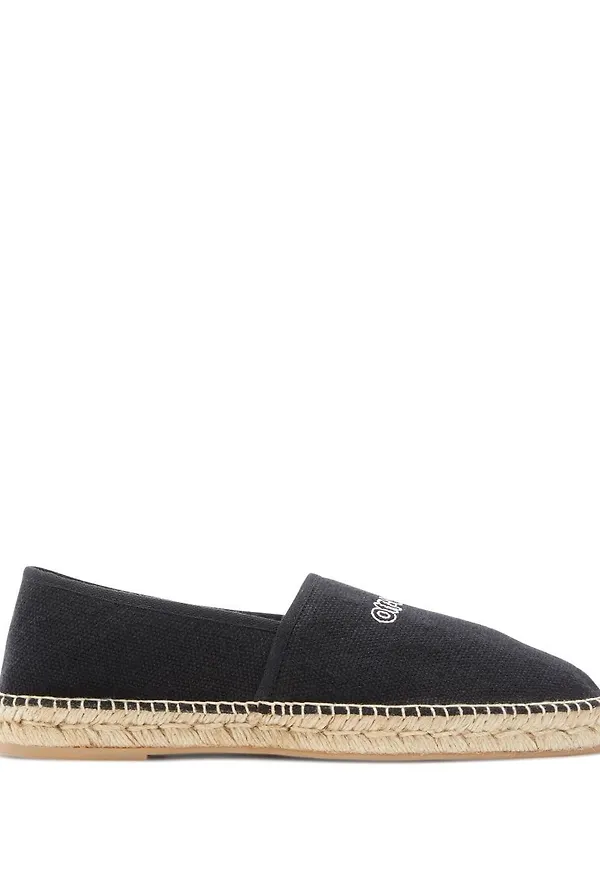 Off-White espadrillos med brodyr - Svart