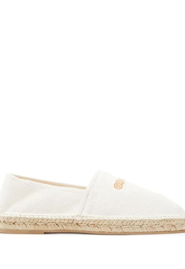 Off-White espadrillos med brodyr - Vit