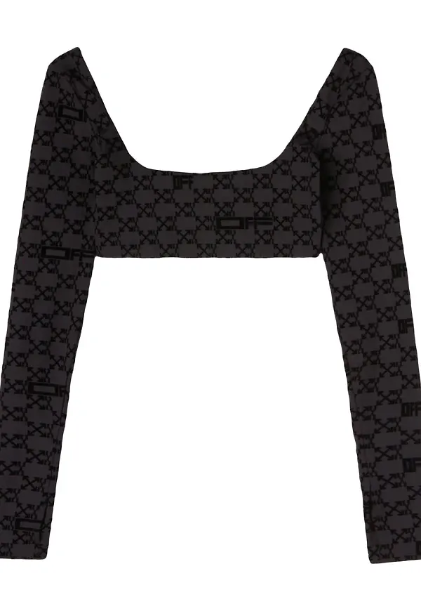 Off-White Flock långärmat croptop - Svart