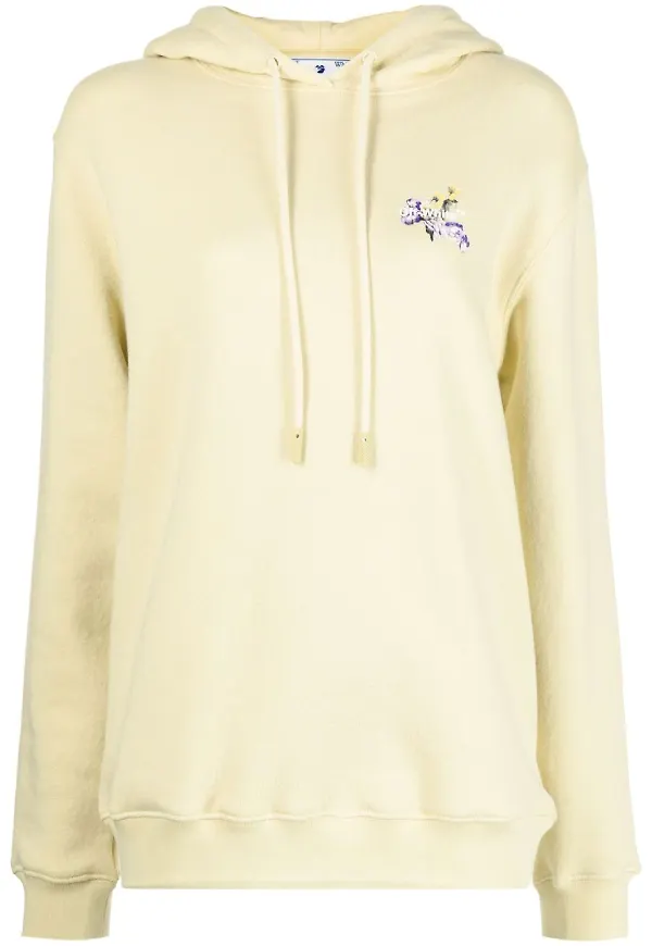Off-White floral embroidered arrows hoodie - Gul