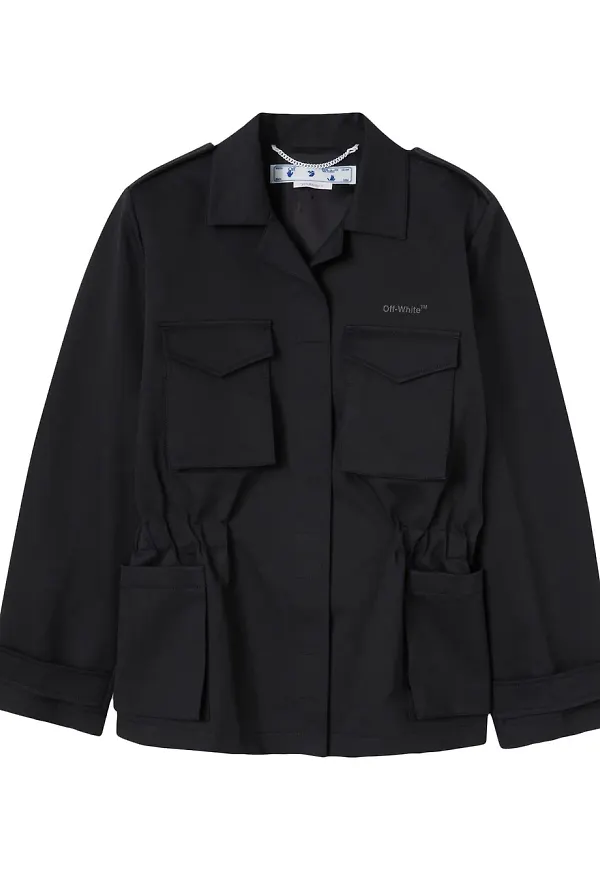 Off-White fältjacka med logotyp - Svart