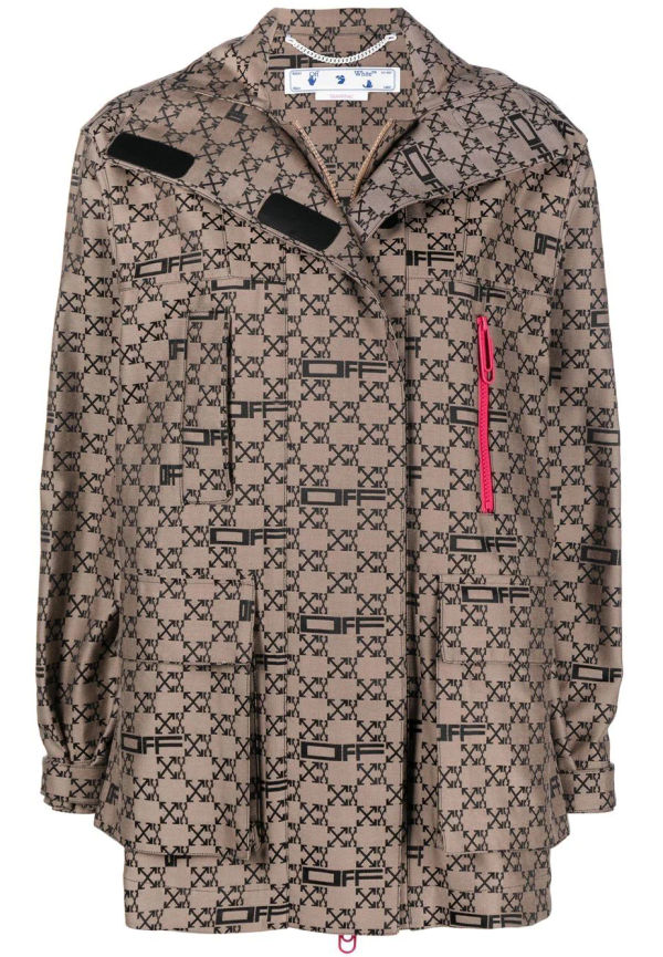 Off-White fältjacka med monogram - Brun