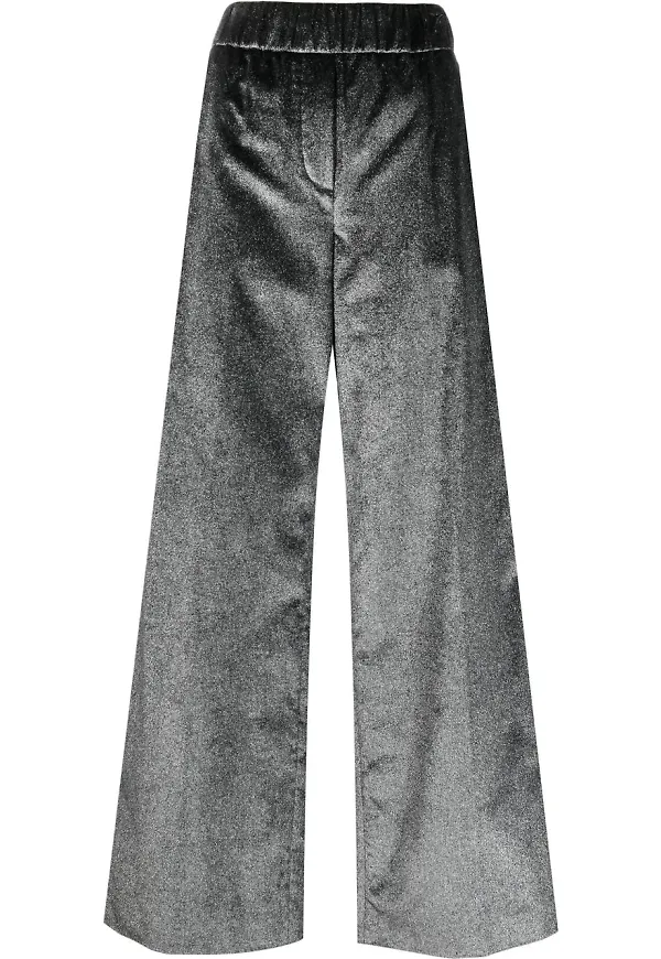 Off-White glittriga pyjamasbyxor med vida ben - Svart