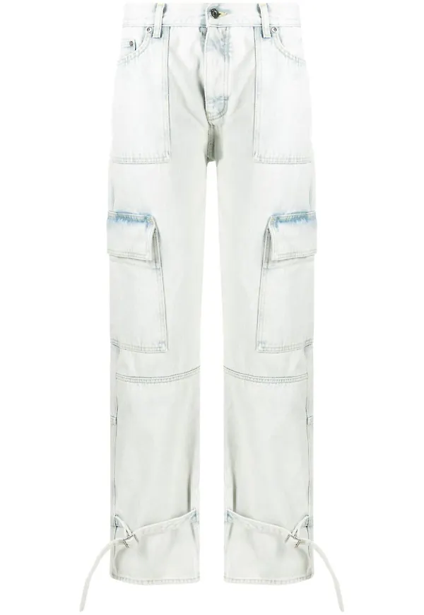 Off-White Graffiti jeans med vida ben - Neutral