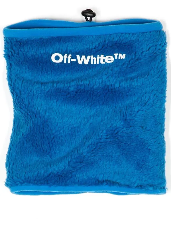 Off-White halsvärmare i konstpäls med logotyp - Blå