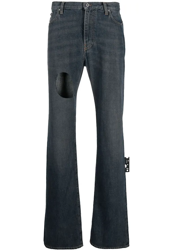 Off-White Hands-Off jeans med slitning - Blå