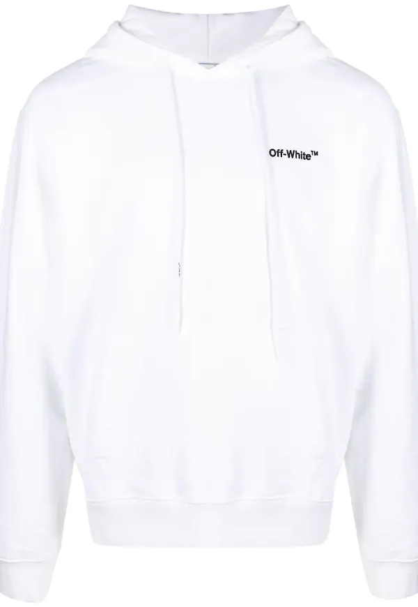 Off-White hoodie med broderad logotyp - Vit