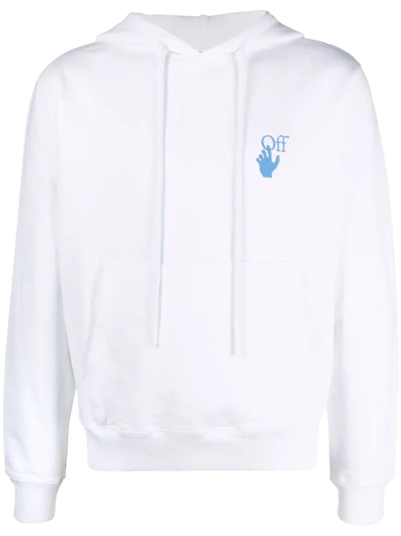 Off-White hoodie med broderad logotyp - Vit