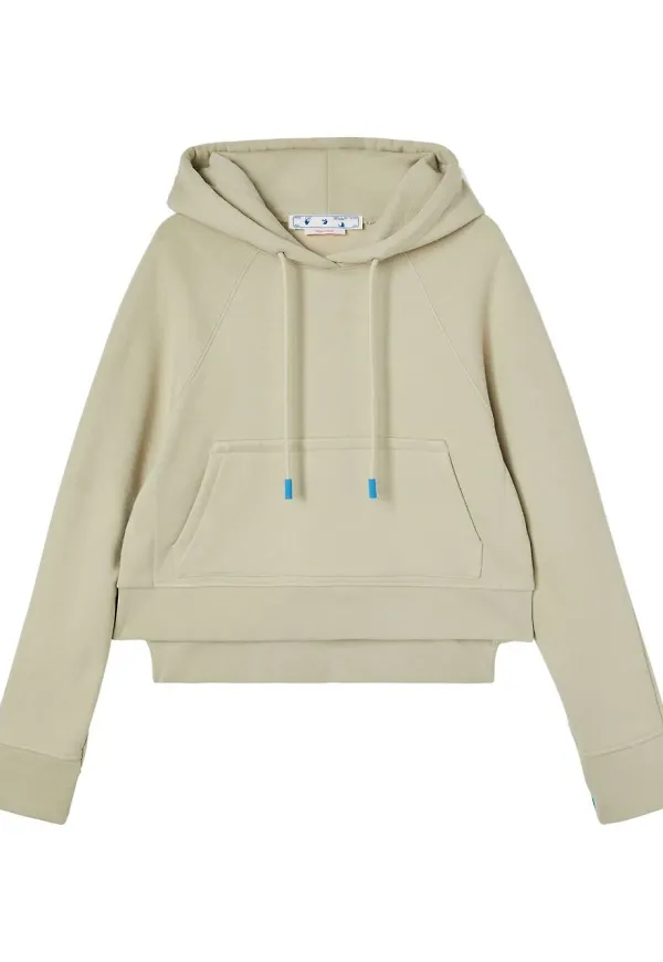 Off-White hoodie med dragsko - Neutral
