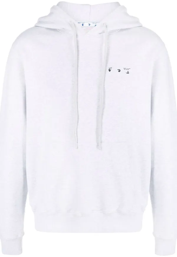 Off-White hoodie med logotyp - Grå