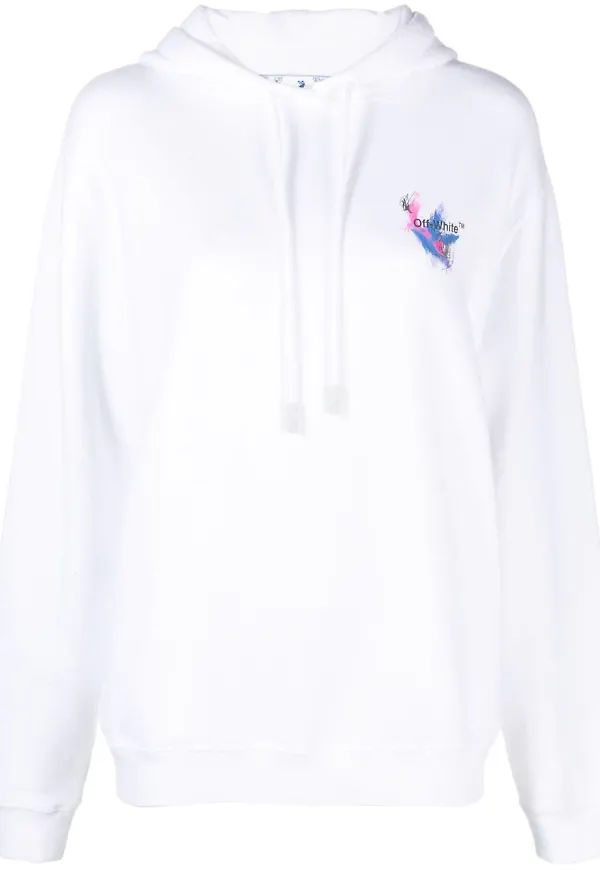 Off-White hoodie med logotyp - WHITE MULTICOLOR