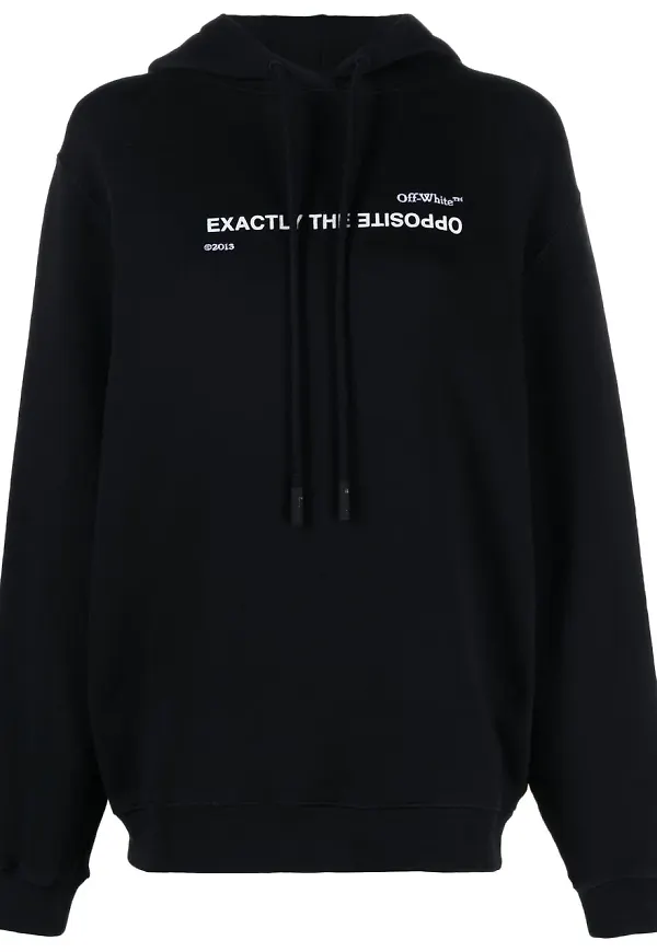 Off-White hoodie med slogan - Svart