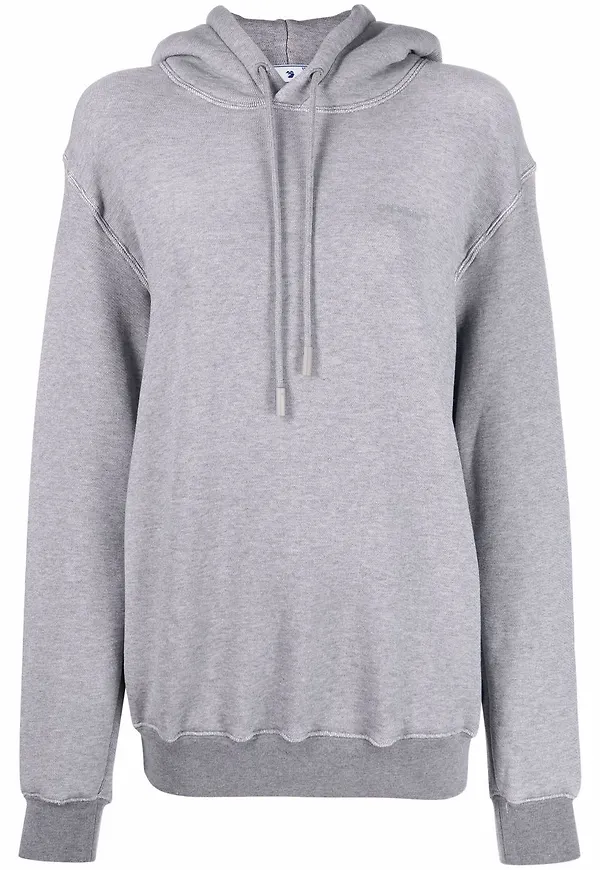 Off-White hoodie med tryck - Grå