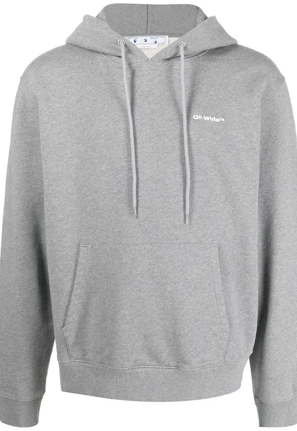 Off-White hoodie med vågtryck - Grå
