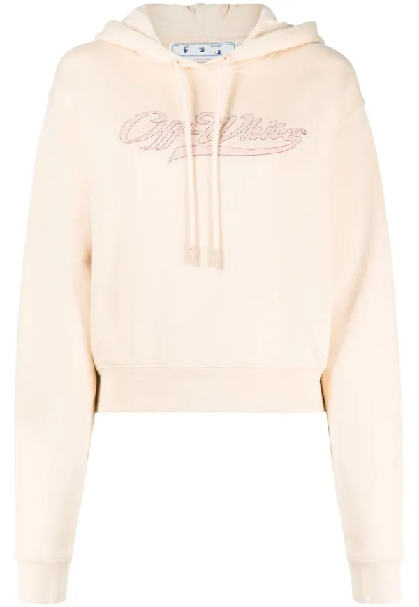 Off-White huvtröja med dragsko - Neutral