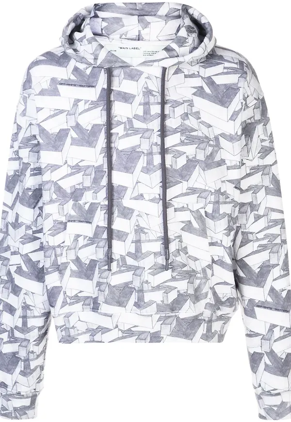 Off-White huvtröja med tryck - Grå