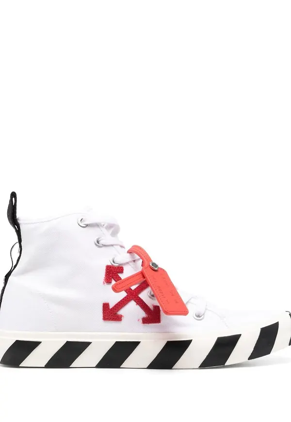 Off-White höga sneakers med pilmotiv - Vit