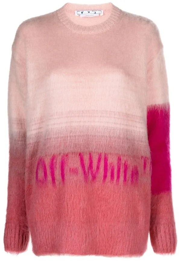 Off-White intarsiastickad tröja - Rosa
