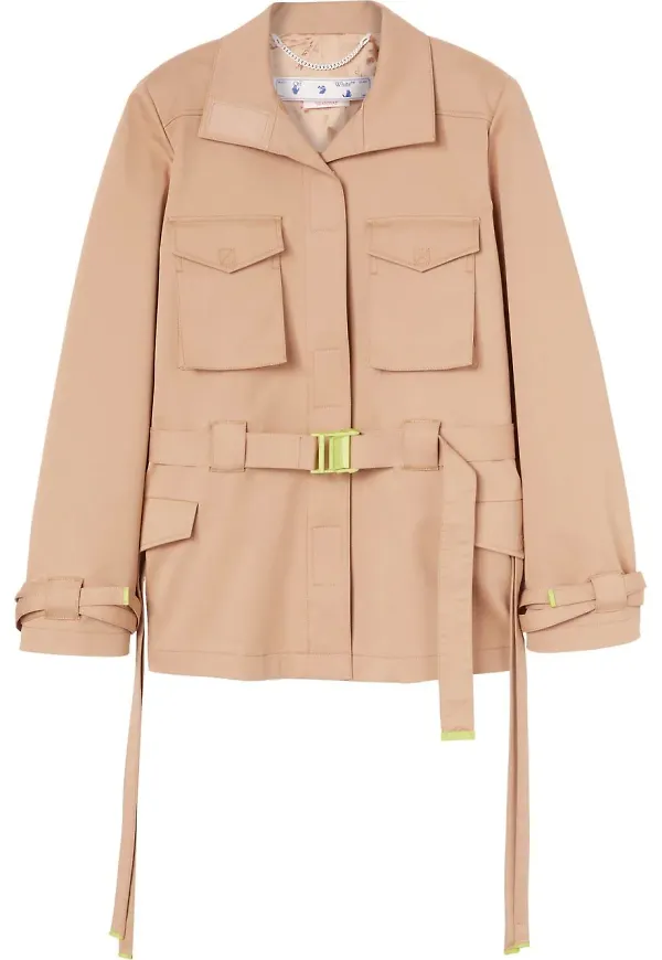 Off-White jacka med bälte - Neutral
