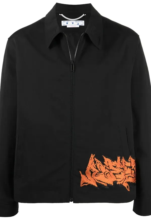 Off-White jacka med dragkedja - Svart