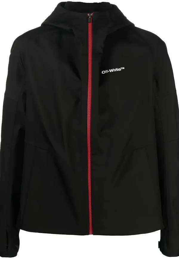 Off-White jacka med huva - BLACK WHITE