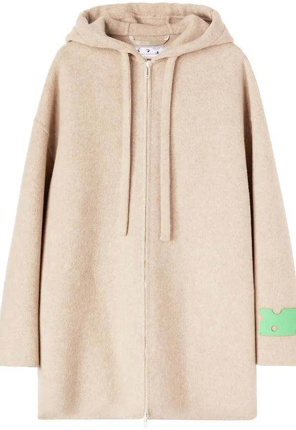 Off-White jacka med huva - Neutral