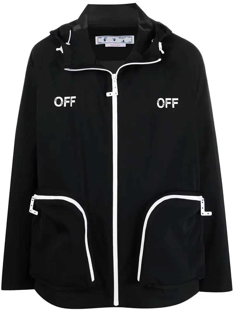 Off-White jacka med huva - Svart