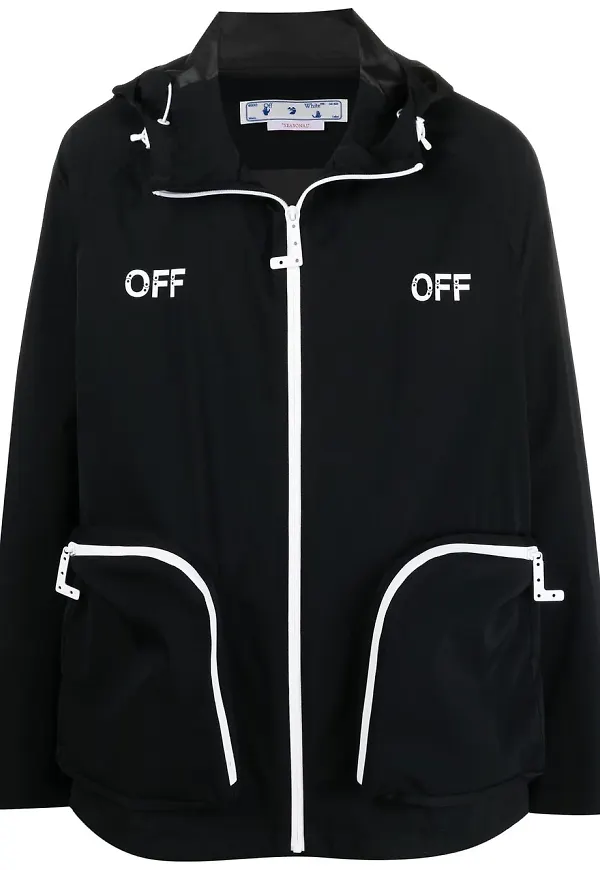 Off-White jacka med huva - Svart