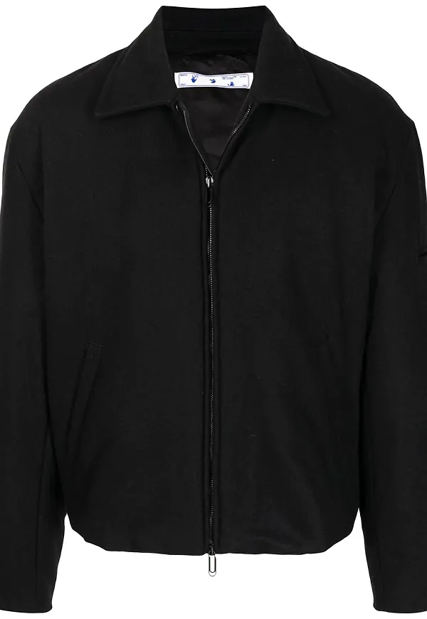 Off-White jacka med spread-krage - Svart