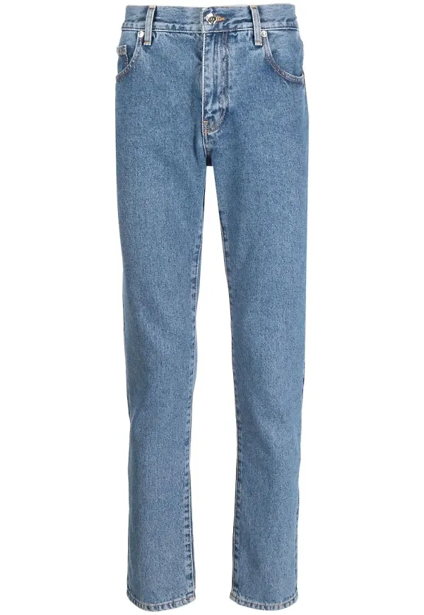 Off-White jeans med diagonala ränder - Blå