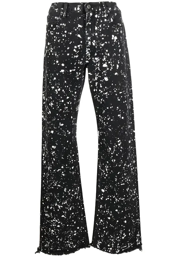 Off-White jeans med färgstänk - Svart