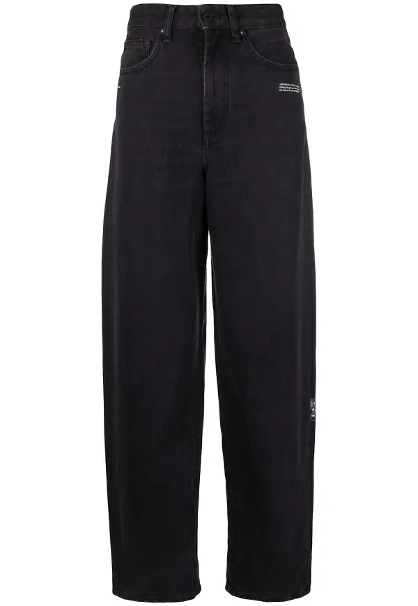 Off-White jeans med hög midja - Svart