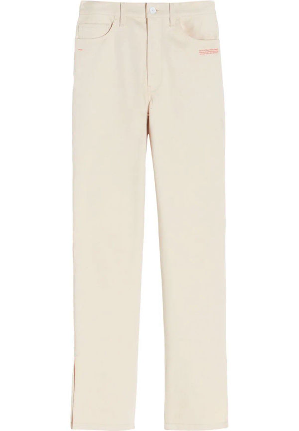Off-White jeans med hög midja och slitsdetalj - Vit