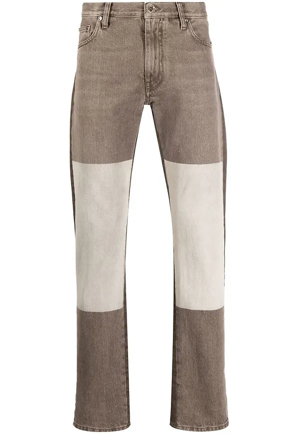 Off-White jeans med panel - Brun