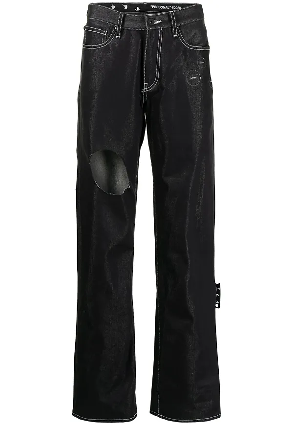 Off-White jeans med utskuren detalj - Svart