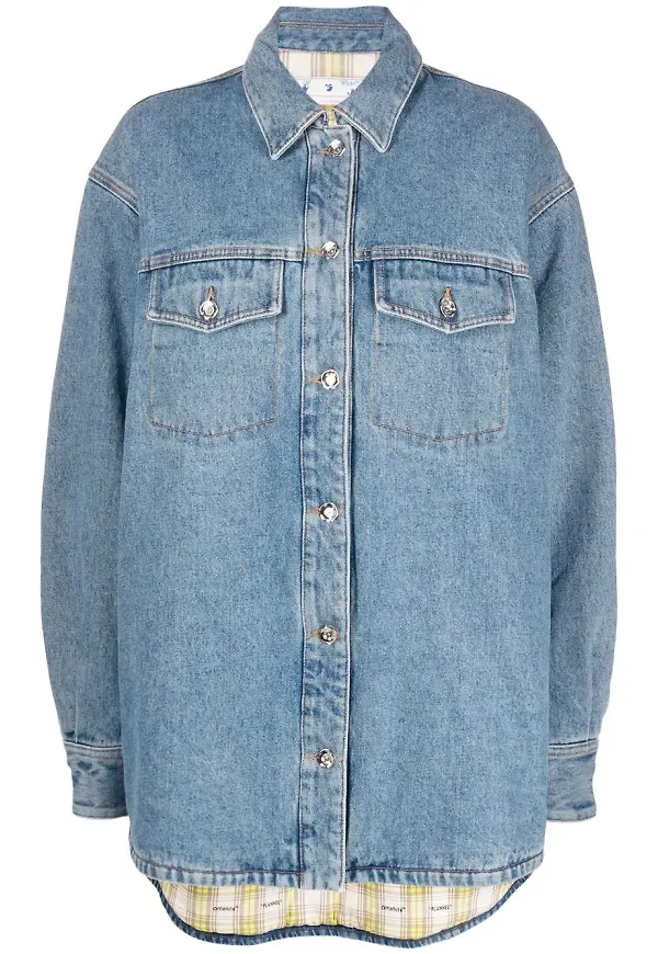 Off-White jeansjacka med knäppning - Blå