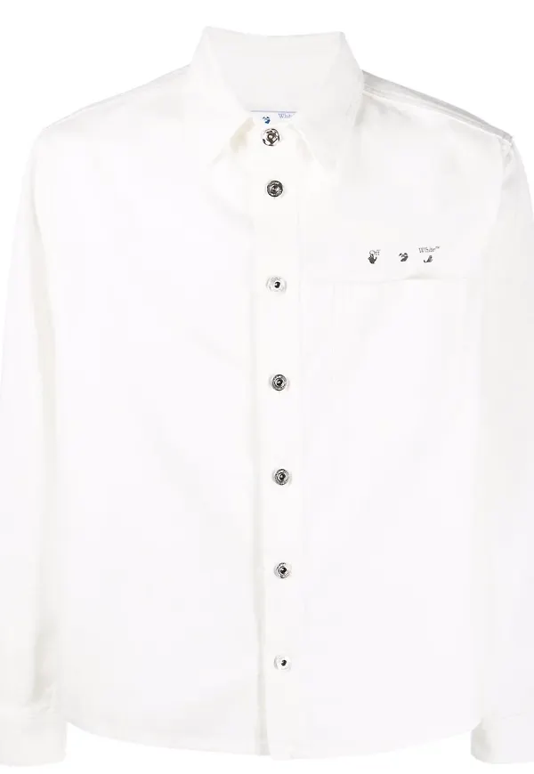 Off-White jeansskjorta med tryck - Vit