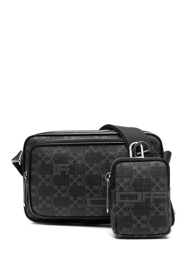 Off-White kameraväska med monogram - Svart