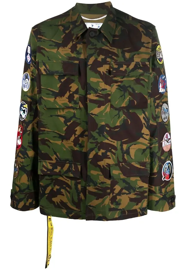 Off-White kamouflagemönstrad fältjacka - Grön