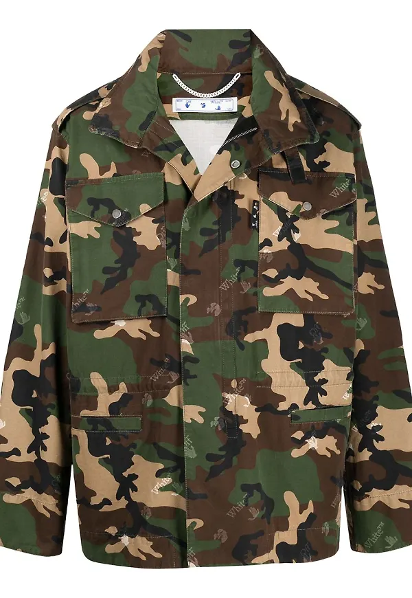 Off-White kamouflagemönstrad jacka - Grön
