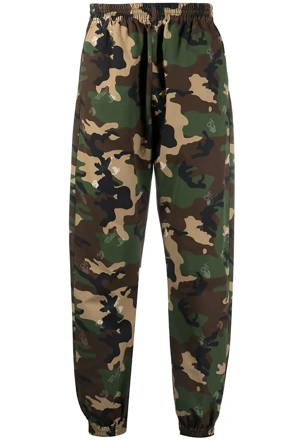 Off-White kamouflagemönstrade trackpants - Grön
