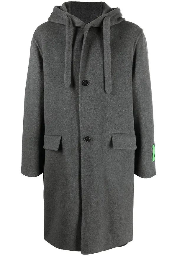 Off-White kappa med huva - Grå