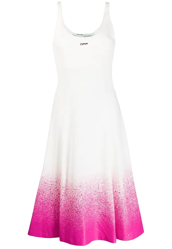 Off-White klänning i jersey - Vit