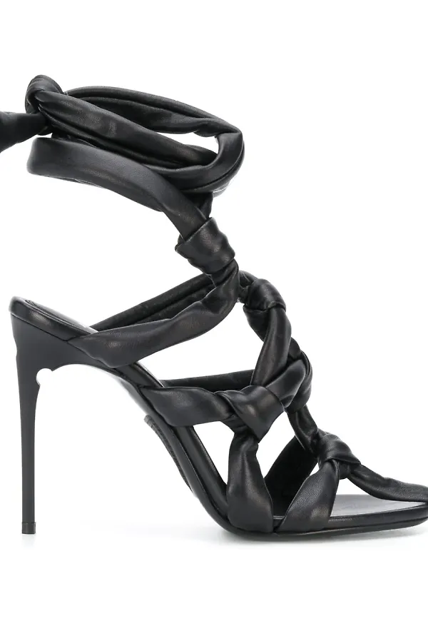 Off-White knutna remsandaler - Svart